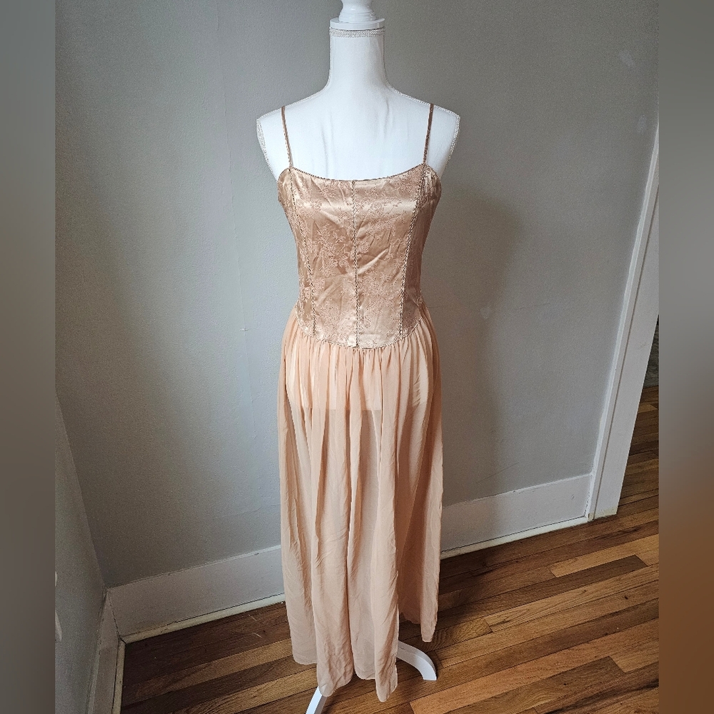 Victoria's Secret Peach Satin Slip Dress